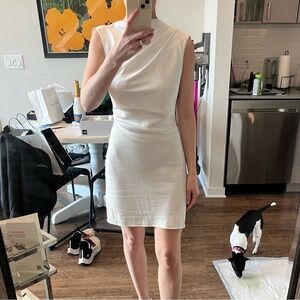 Size 0 Significant other Anthropologie white high neck low backk white dress
